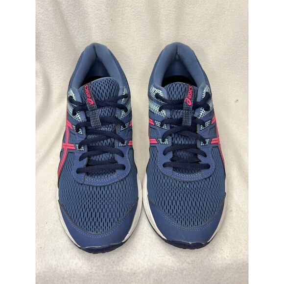 ASICS Gel-Contend 6 Womens Size 9.5 Running Shoes Blue Pink 1012A570 - Picture 2 of 8